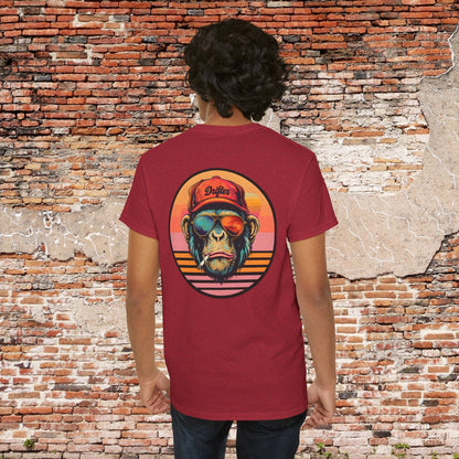 Retro Monkey Graphic T-Shirt - Unisex Heavy Cotton Tee