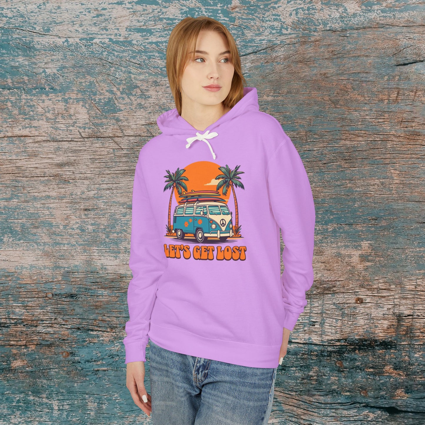 Let's Get Lost Unisex Lightweight Hoodie - Travel Adventure Sweatshirt