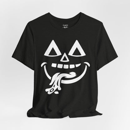 Halloween Pumpkin Face T-Shirt - Funny Fall Tee for Spooky Season