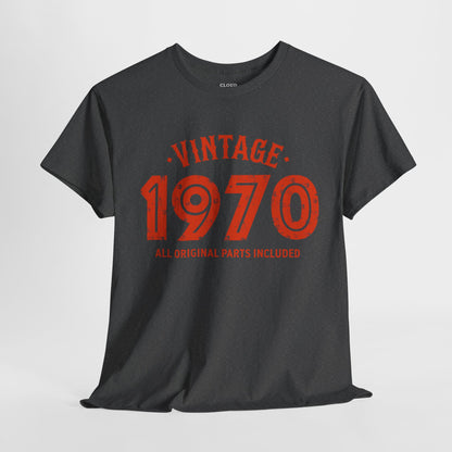 Vintage 1970 T-Shirt - Premium Unisex Heavy Cotton Retro Tee