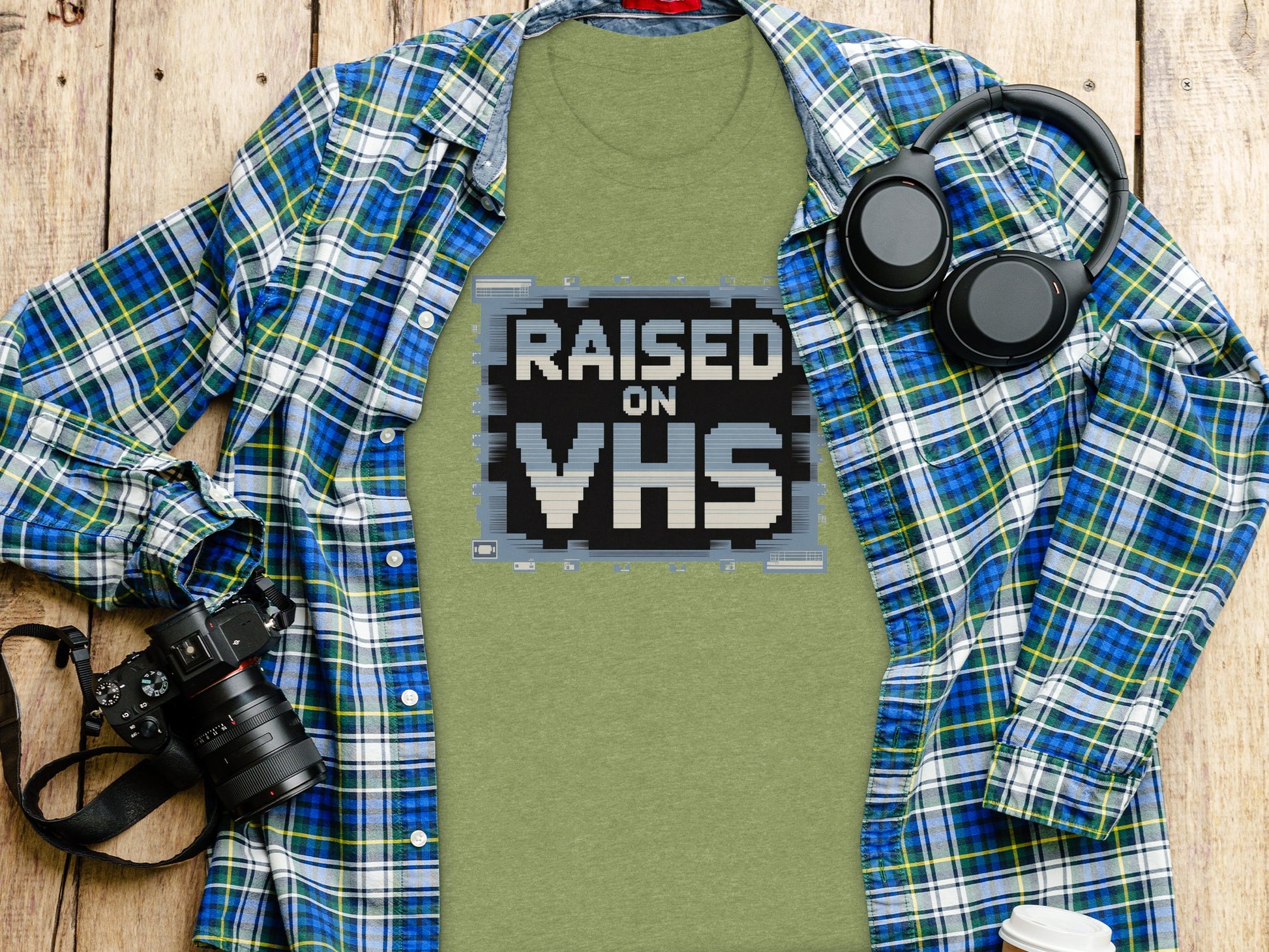 Raised on VHS Graphic T-Shirt for Retro Nostalgia Fans