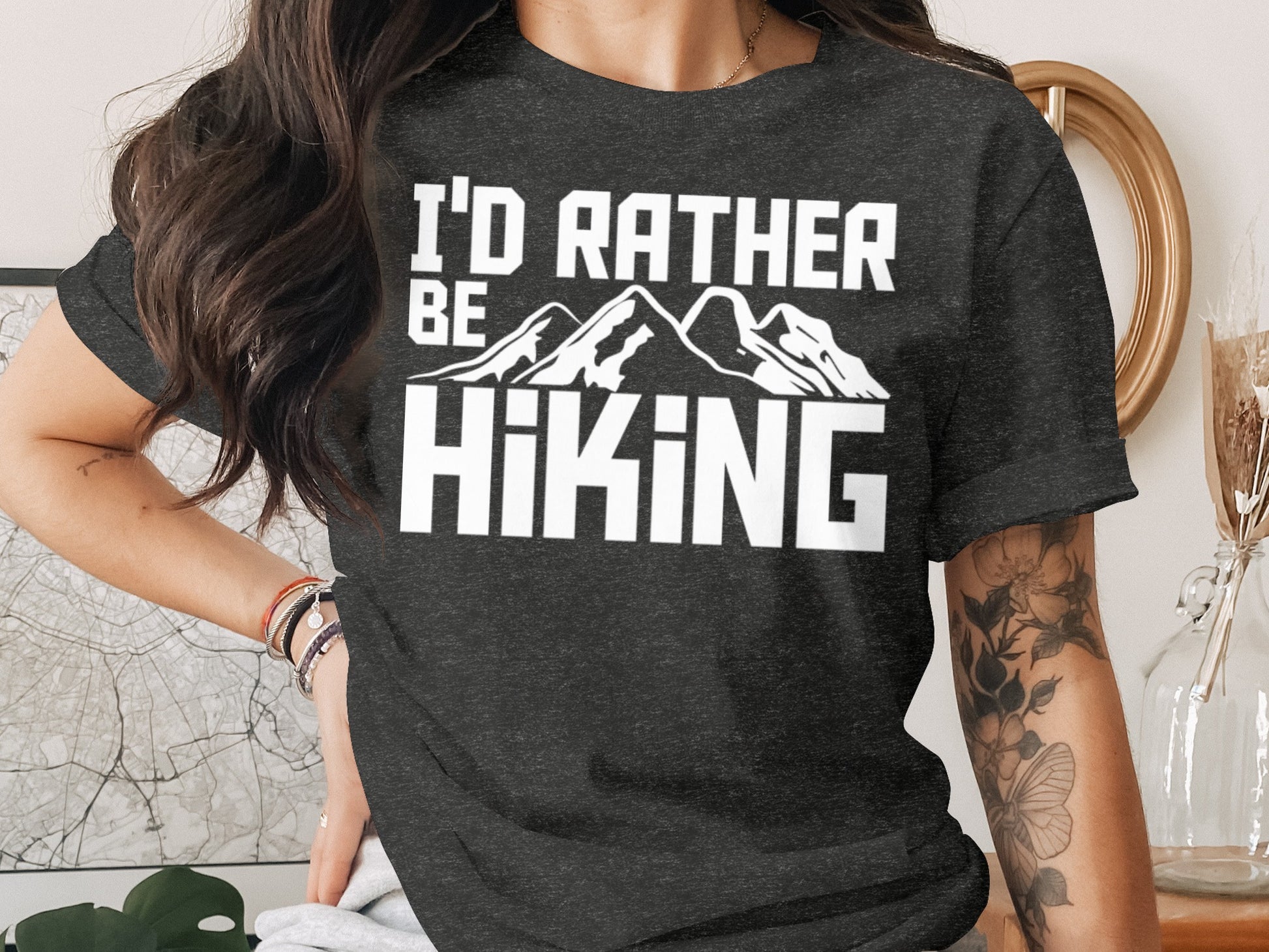 I Would Rather Be Hiking Mountains Graphic Design T-Shirt T-Shirt - Outdoor & Adventure Collection - Mile Marker 16 Gear by Cloud 16 Clothing Co.