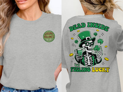 Scrappy Malone's Bar, Unique Design, Other Products, Bar Decor, Irish Theme, Lucky Clover Design, St Patricks Day Gift, Green, Circle T-Shirt - Scrappy Malone's Bar 100-Proof Humor - Cloud 16 Clothing Co.