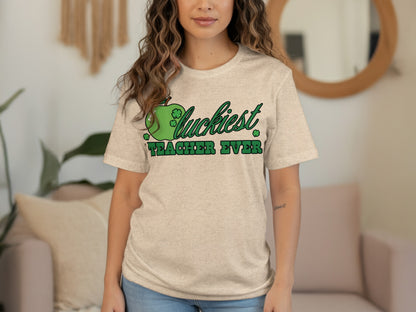 Luckiest Teacher Ever Graphic Tee for Women