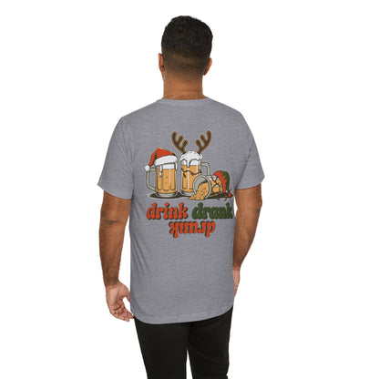 Scrappy Malone's Bar Christmas Tee — "Drink, Drank, Drunk" Holiday Shirt
