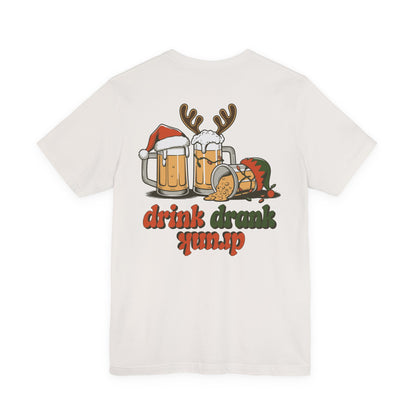 Scrappy Malone's Bar Christmas Tee — "Drink, Drank, Drunk" Holiday Shirt