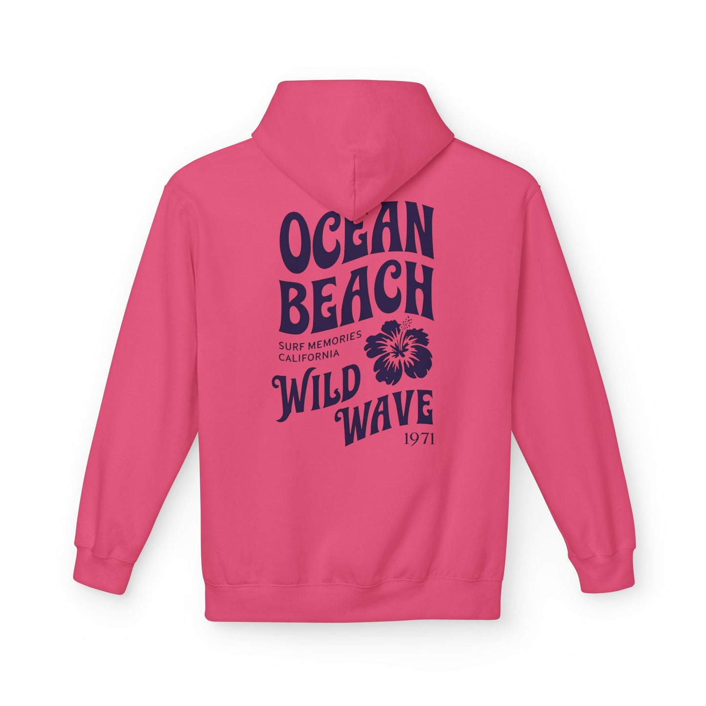 Ocean Beach Floral Hoodie - Surf-Inspired Unisex Fleece for Beach Lovers