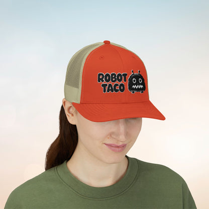 Robot Taco Snapback Trucker Cap - Fun Mesh Hat for Taco Lovers