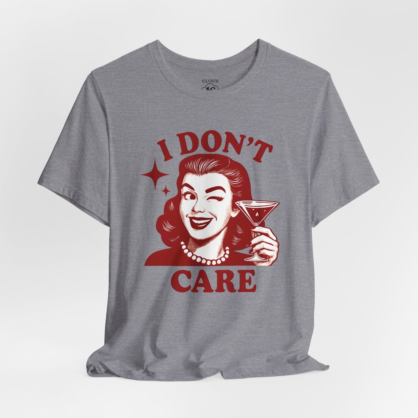 I Don't Care Retro Graphic Tee - Sassy Statement Shirt for Women & Men