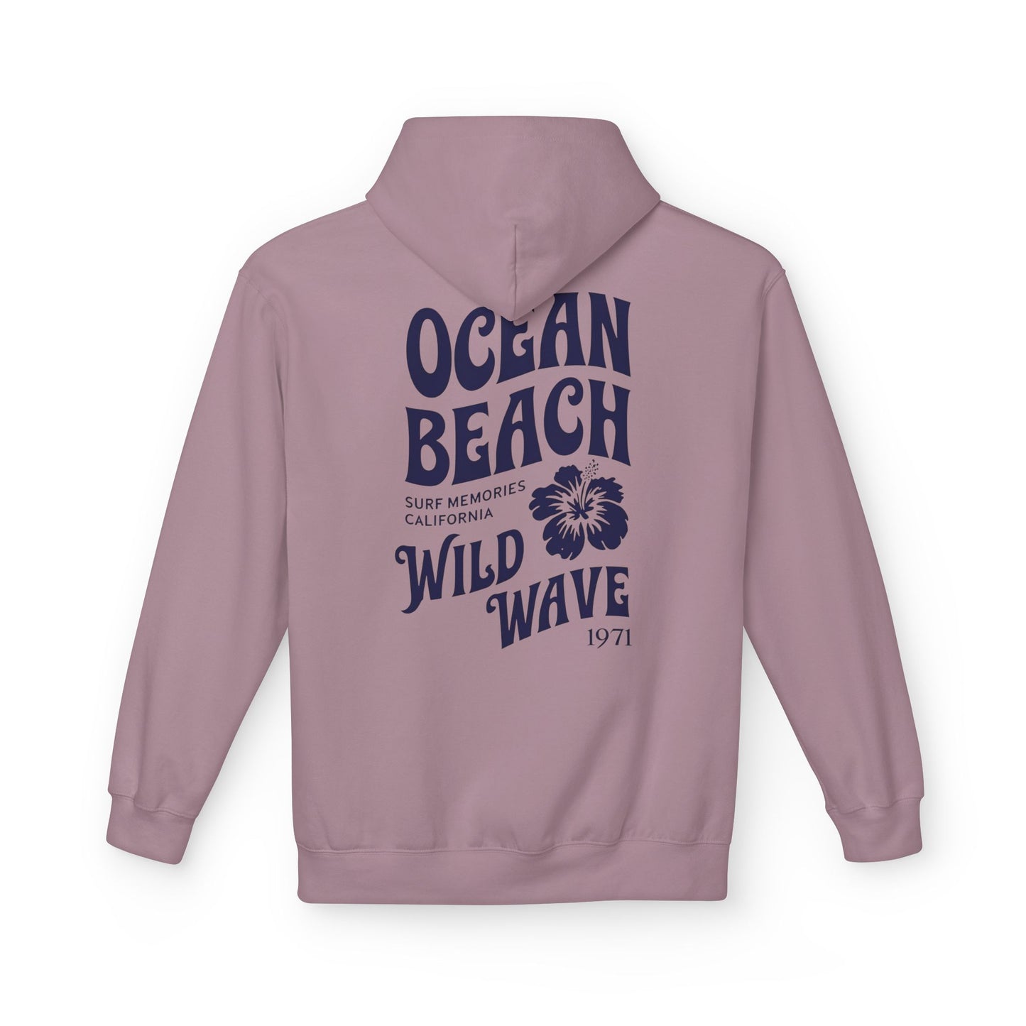 Ocean Beach Floral Hoodie - Surf-Inspired Unisex Fleece for Beach Lovers