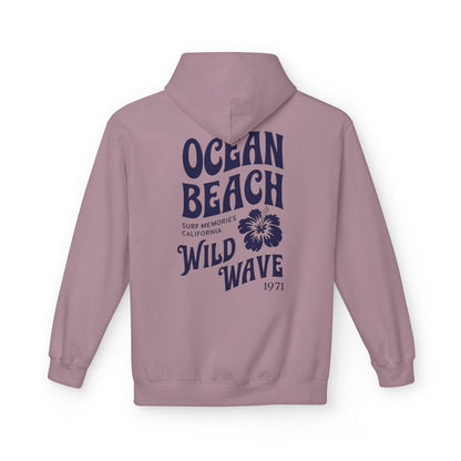 Ocean Beach Floral Hoodie - Surf-Inspired Unisex Fleece for Beach Lovers