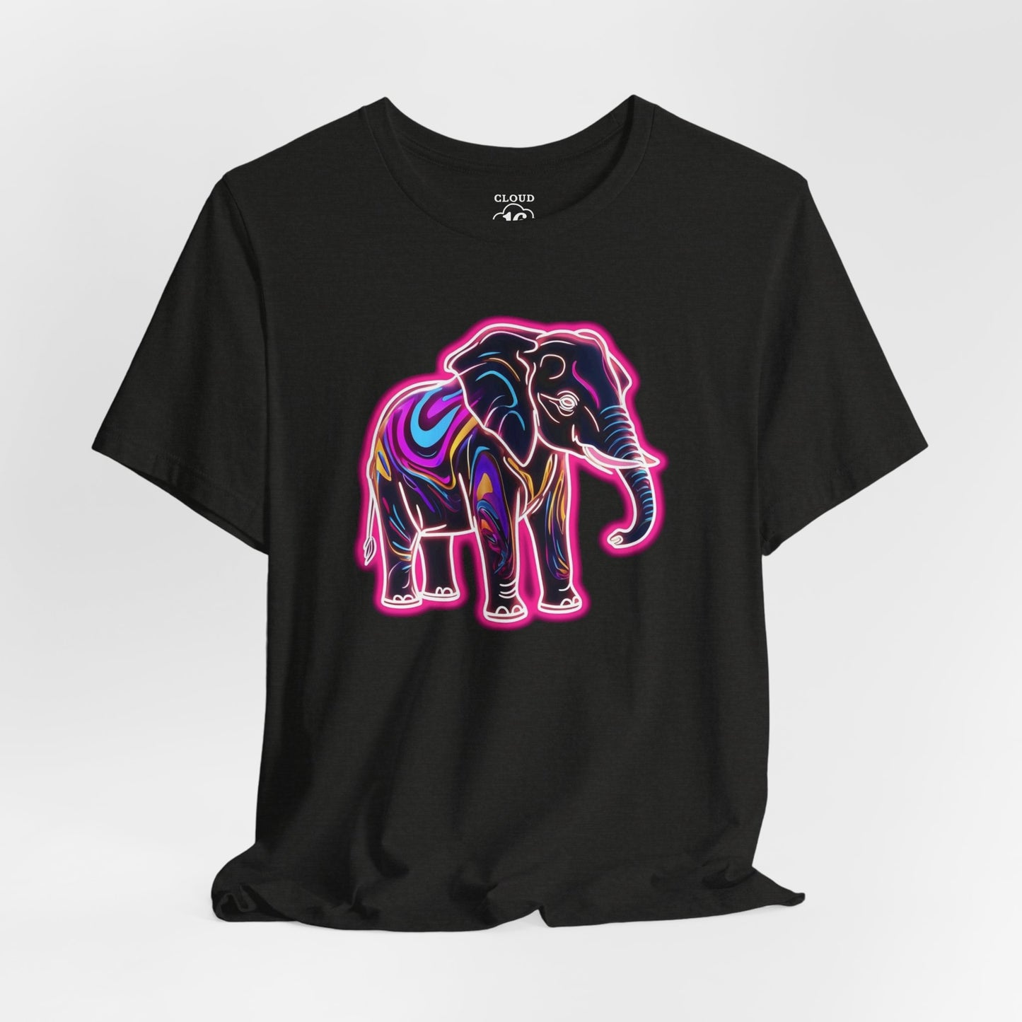 Neon Elephant T-Shirt - Vibrant Animal Graphic Tee for Wildlife Lovers