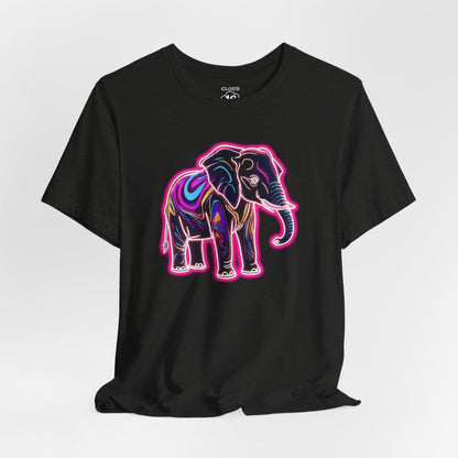 Neon Elephant T-Shirt - Vibrant Animal Graphic Tee for Wildlife Lovers