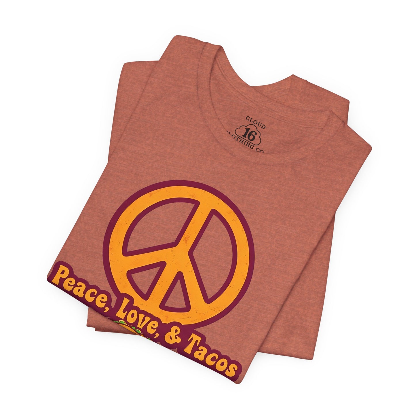 Peace Love Tacos T-Shirt - Funny Foodie Tee for Taco Lovers