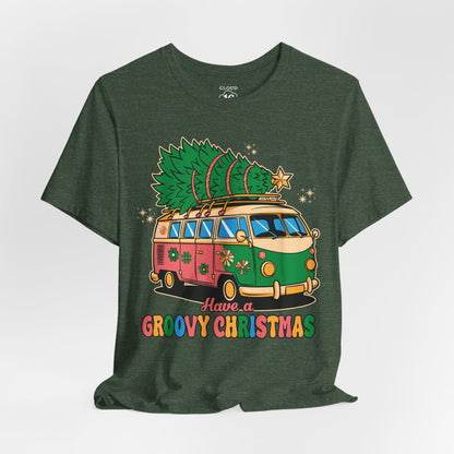 Have a Groovy Christmas - Vintage Van with Tree Shirt