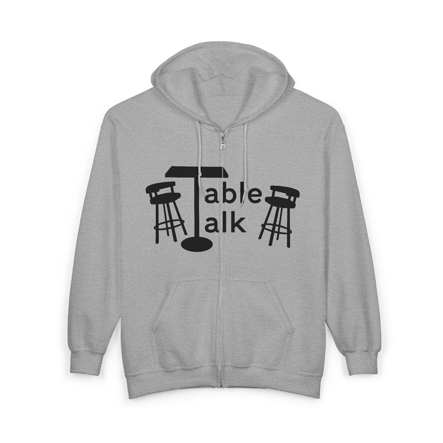 Table Talk Hoodie - Bar Stool Conversation Zip-Up Sweatshirt