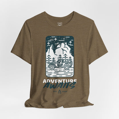 Adventure Awaits Unisex T-Shirt - Premium Outdoor Travel Tee for Explorers