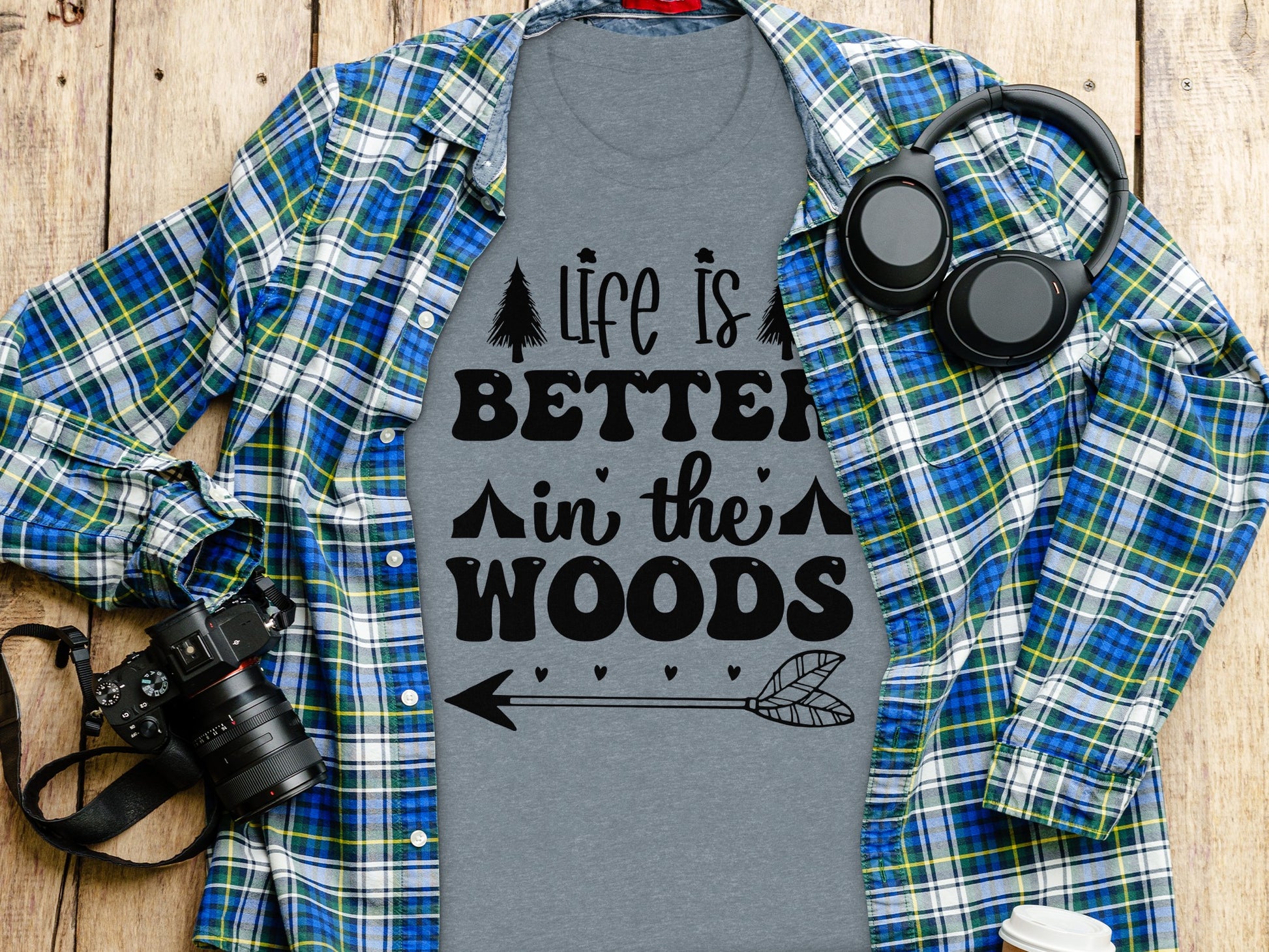 Life Is Better In The Woods With Arrow T-Shirt T-Shirt - Outdoor & Adventure Collection - Mile Marker 16 Gear by Cloud 16 Clothing Co.