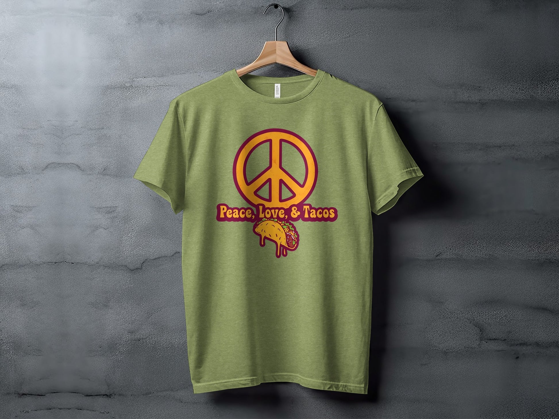 Peace Love & Tacos Print Graphic T-Shirt Design