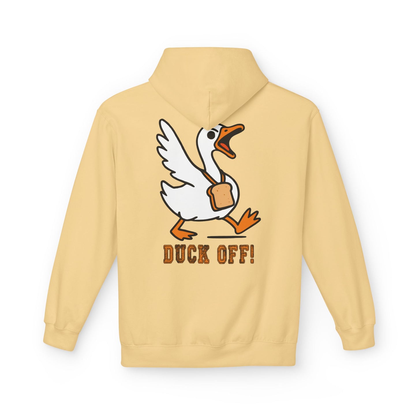 Duck Off Funny Hoodie - Unisex Fleece Pullover for Animal Lovers