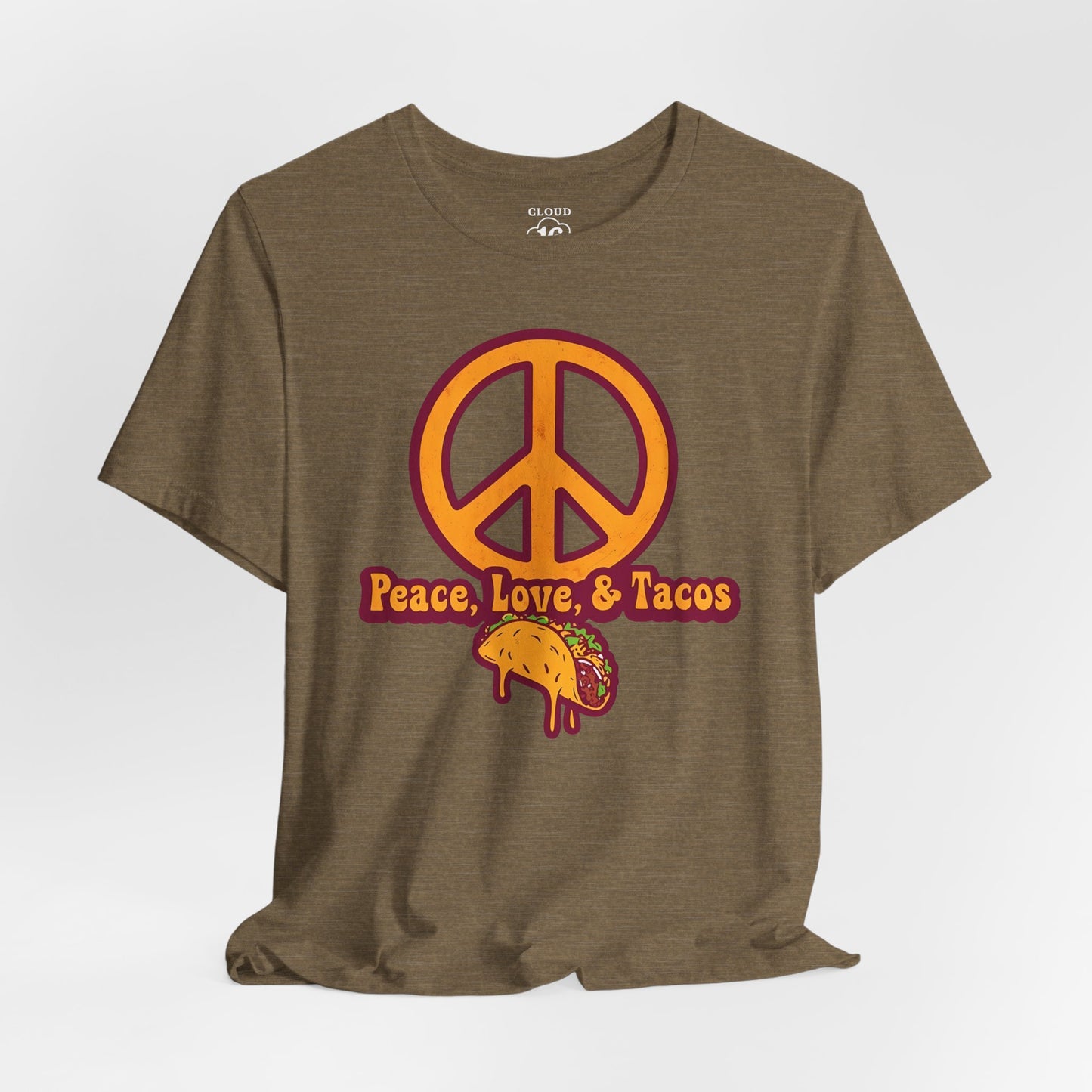 Peace Love Tacos T-Shirt - Funny Foodie Tee for Taco Lovers