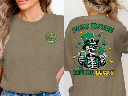 Scrappy Malone's Bar, Unique Design, Other Products, Bar Decor, Irish Theme, Lucky Clover Design, St Patricks Day Gift, Green, Circle T-Shirt - Scrappy Malone's Bar 100-Proof Humor - Cloud 16 Clothing Co.