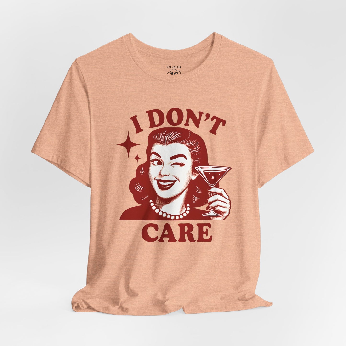 I Don't Care Retro Graphic Tee - Sassy Statement Shirt for Women & Men