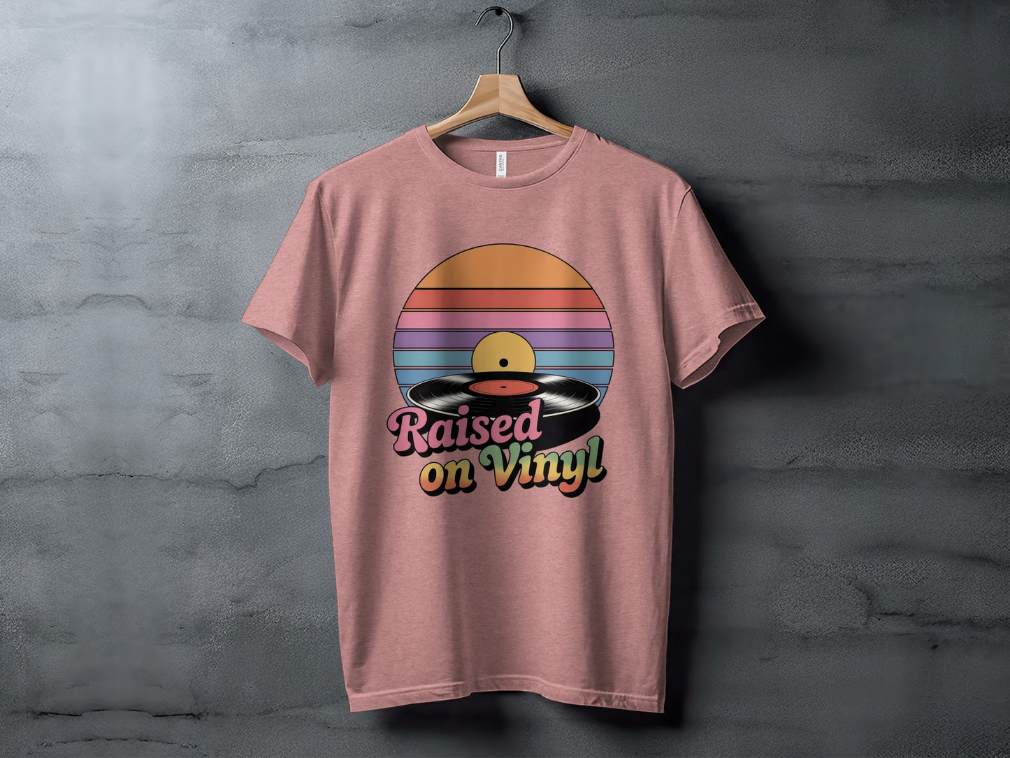 Raised on Vinyl Graphic Tee Shirt for Music Lovers