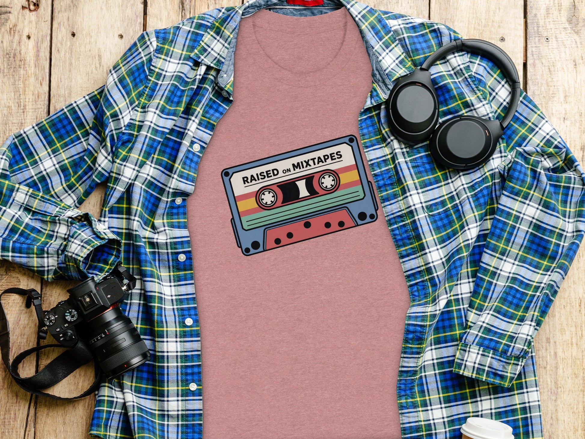 Raised on Mixtapes Retro Cassette Graphic T-Shirt