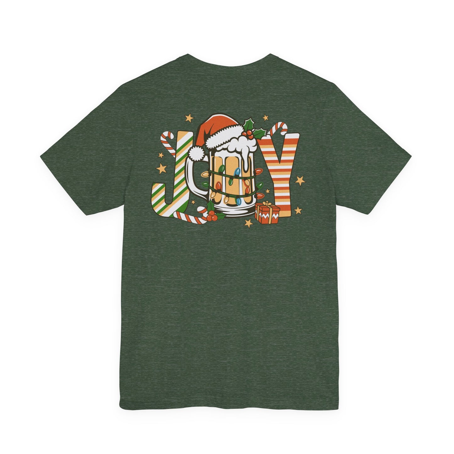 Scrappy Malone's Bar Christmas Tee — "Joy" Beer Mug Holiday Shirt