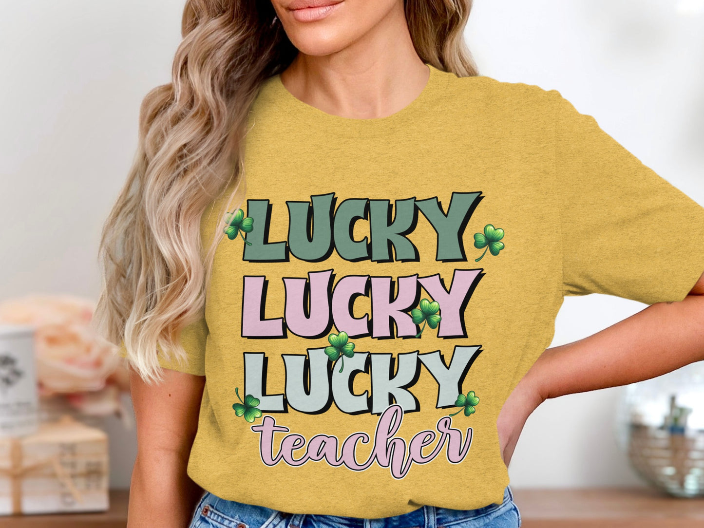 Lucky Lucky Lucky Teacher Clover T-shirt