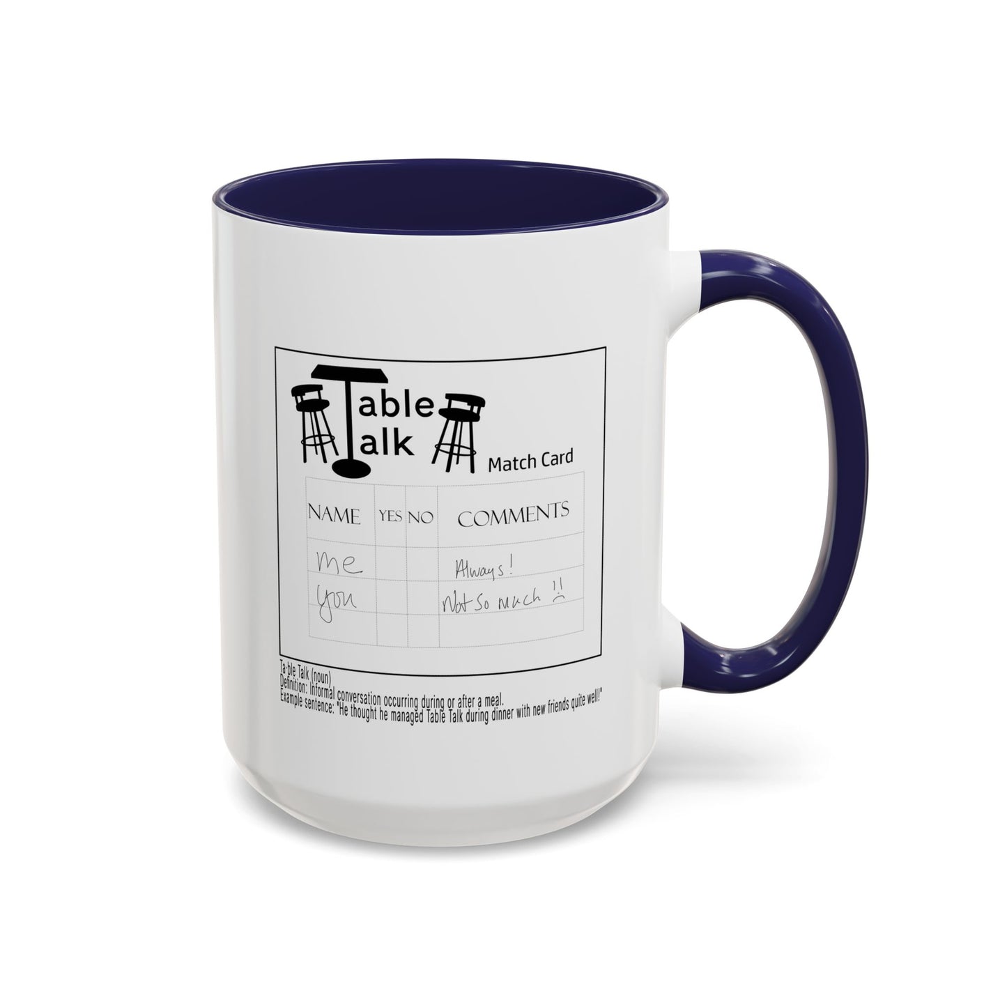 Table Talk Mug — Coffee Cup with Logo &  Match Card
