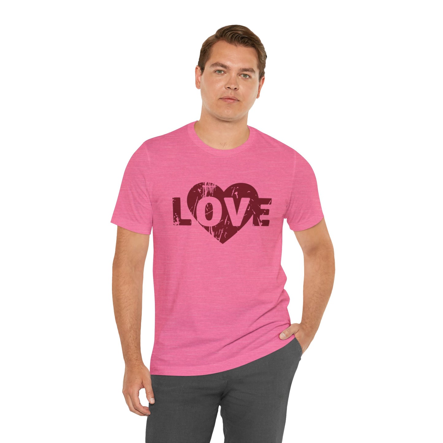 Love T-Shirt - Vintage Distressed Heart Graphic Tee - Romantic Couples Shirt