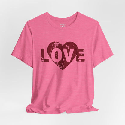 Love T-Shirt - Vintage Distressed Heart Graphic Tee - Romantic Couples Shirt