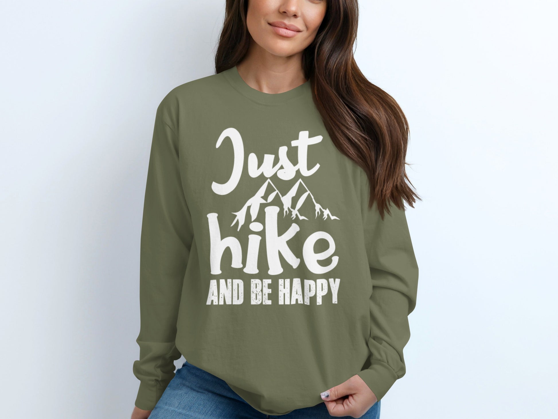 Just Hike and Be Happy Mountain Graphic Shirt