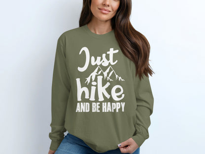 Just Hike and Be Happy Mountain Graphic Shirt