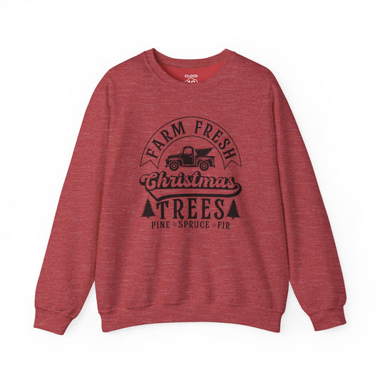 Farm Fresh Christmas Trees Sweatshirt - Festive Holiday Crewneck