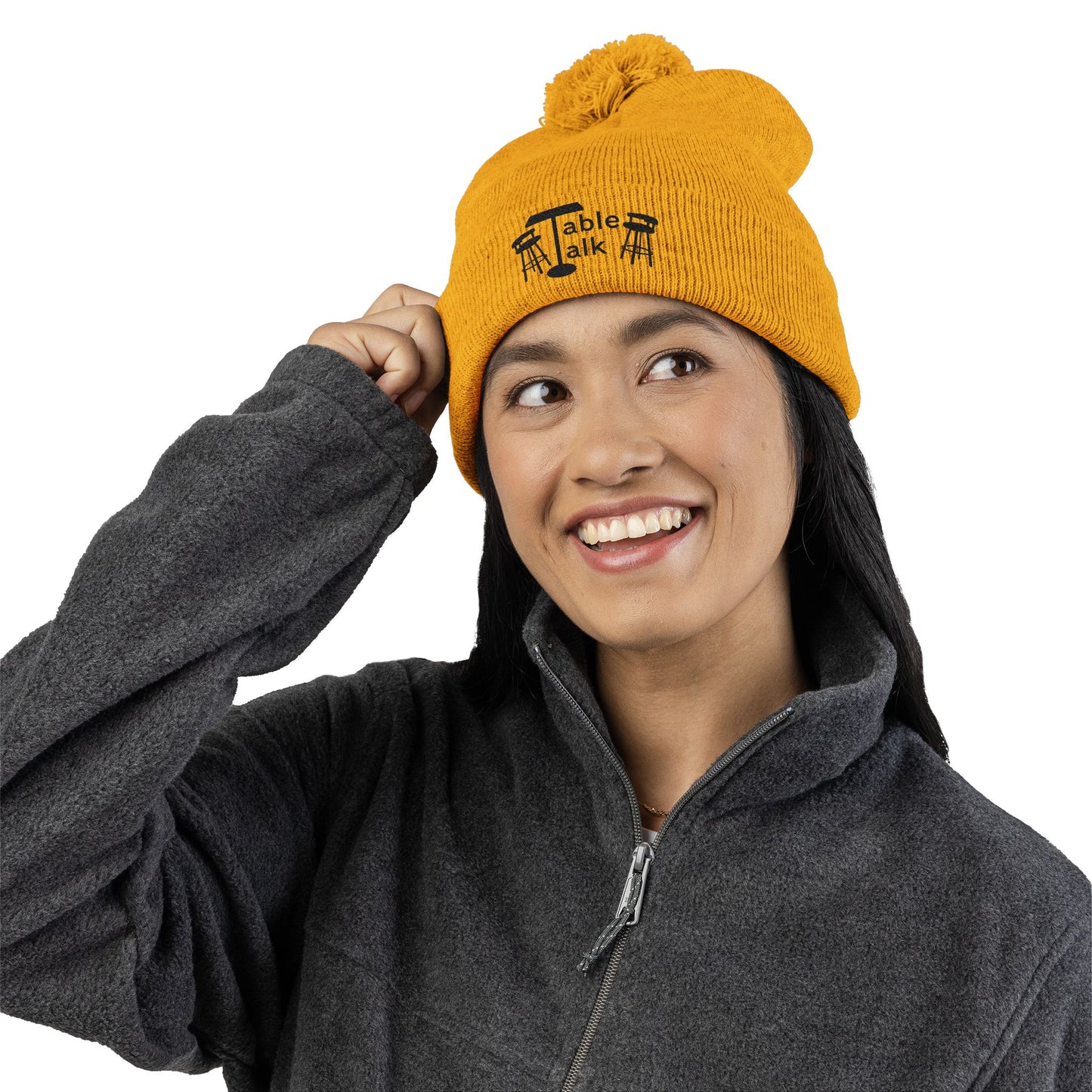 Table Talk Logo Embroidered Pom-Pom Knit Cap
