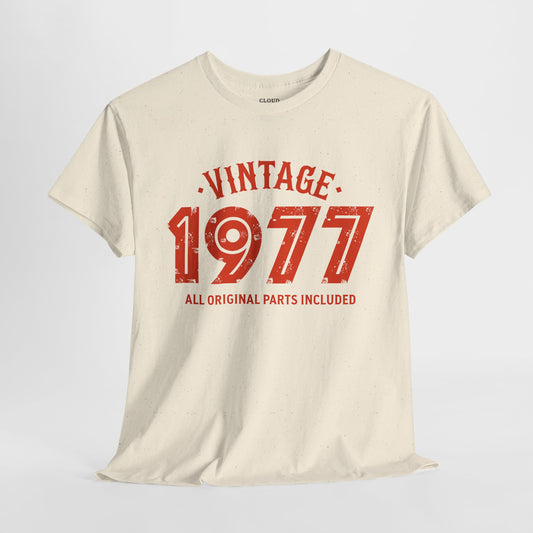 Vintage 1977 T-Shirt - Premium Unisex Heavy Cotton Retro Tee