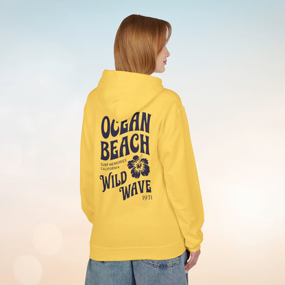 Ocean Beach Floral Hoodie - Surf-Inspired Unisex Fleece for Beach Lovers