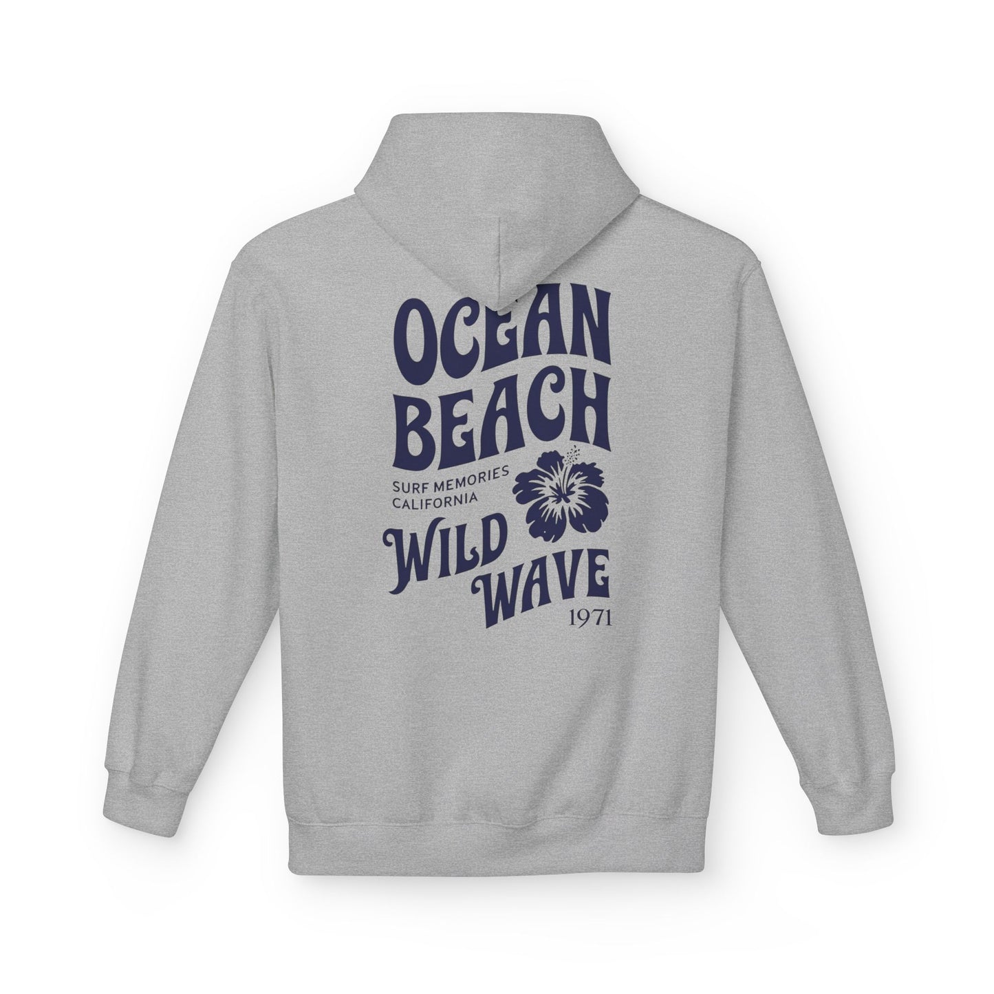 Ocean Beach Floral Hoodie - Surf-Inspired Unisex Fleece for Beach Lovers