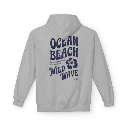 Ocean Beach Floral Hoodie - Surf-Inspired Unisex Fleece for Beach Lovers