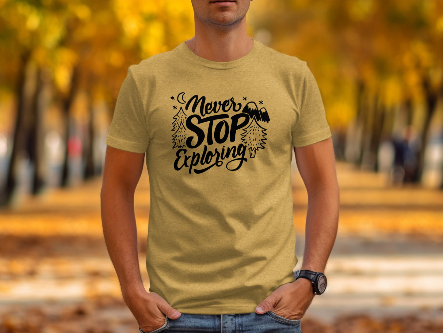 Never Stop Exploring Mountain Adventure Outdoors T-Shirt T-Shirt - Outdoor & Adventure Collection - Mile Marker 16 Gear by Cloud 16 Clothing Co.