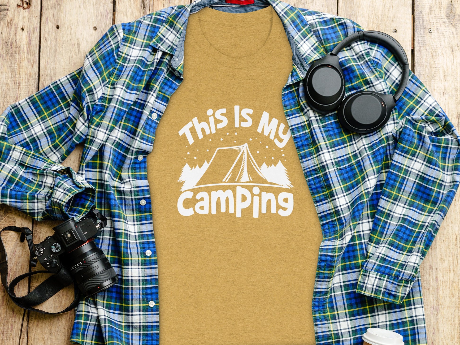 This Is My Camping Tent Outdoor Adventure Graphic T-Shirt T-Shirt - Outdoor & Adventure Collection - Mile Marker 16 Gear by Cloud 16 Clothing Co.