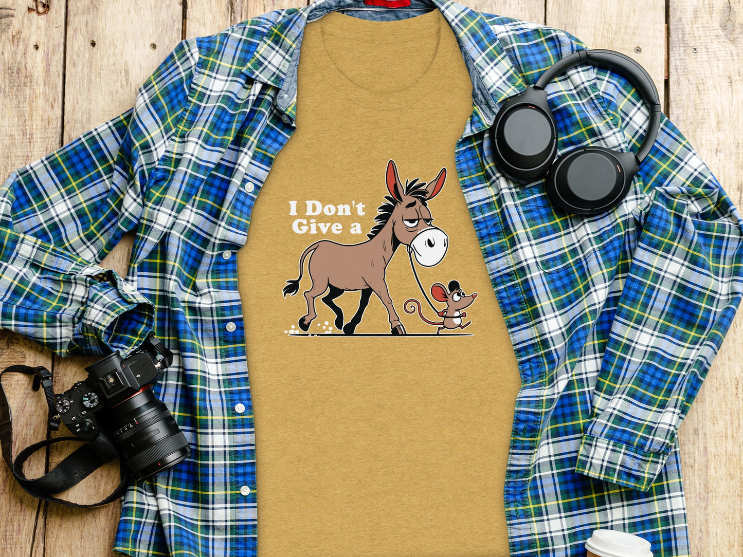 I Don't Give a Funny Humorous Donkey Cartoon T-Shirt