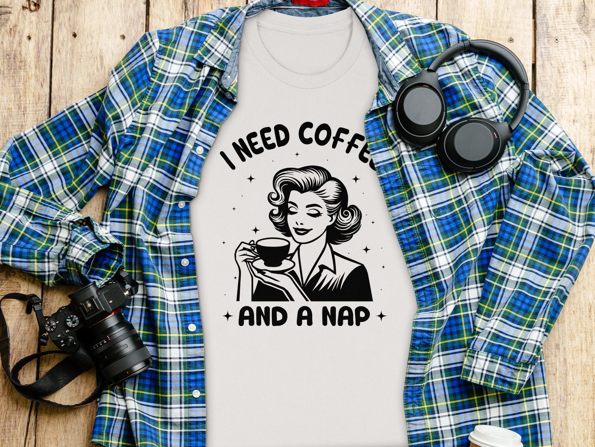 I Need Coffee and a Nap Graphic Tee for Coffee Lovers