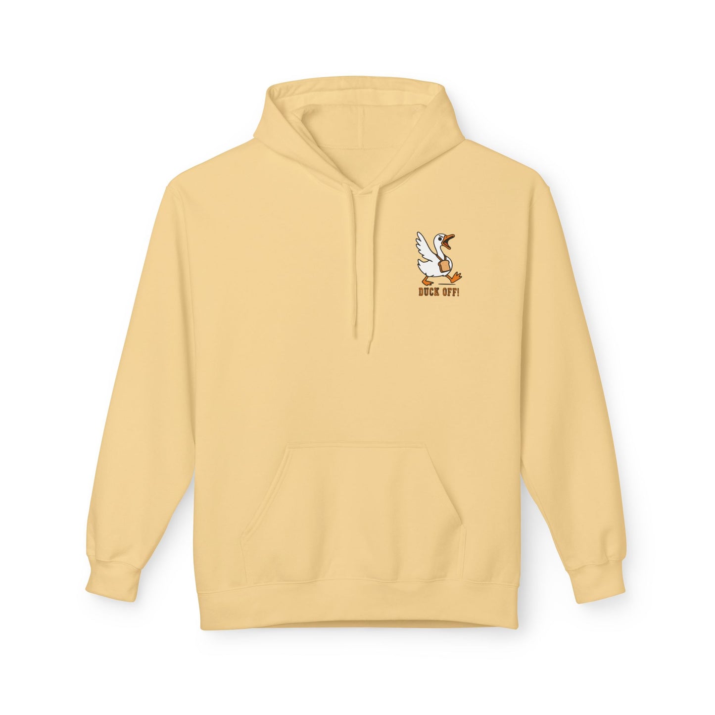 Duck Off Funny Hoodie - Unisex Fleece Pullover for Animal Lovers