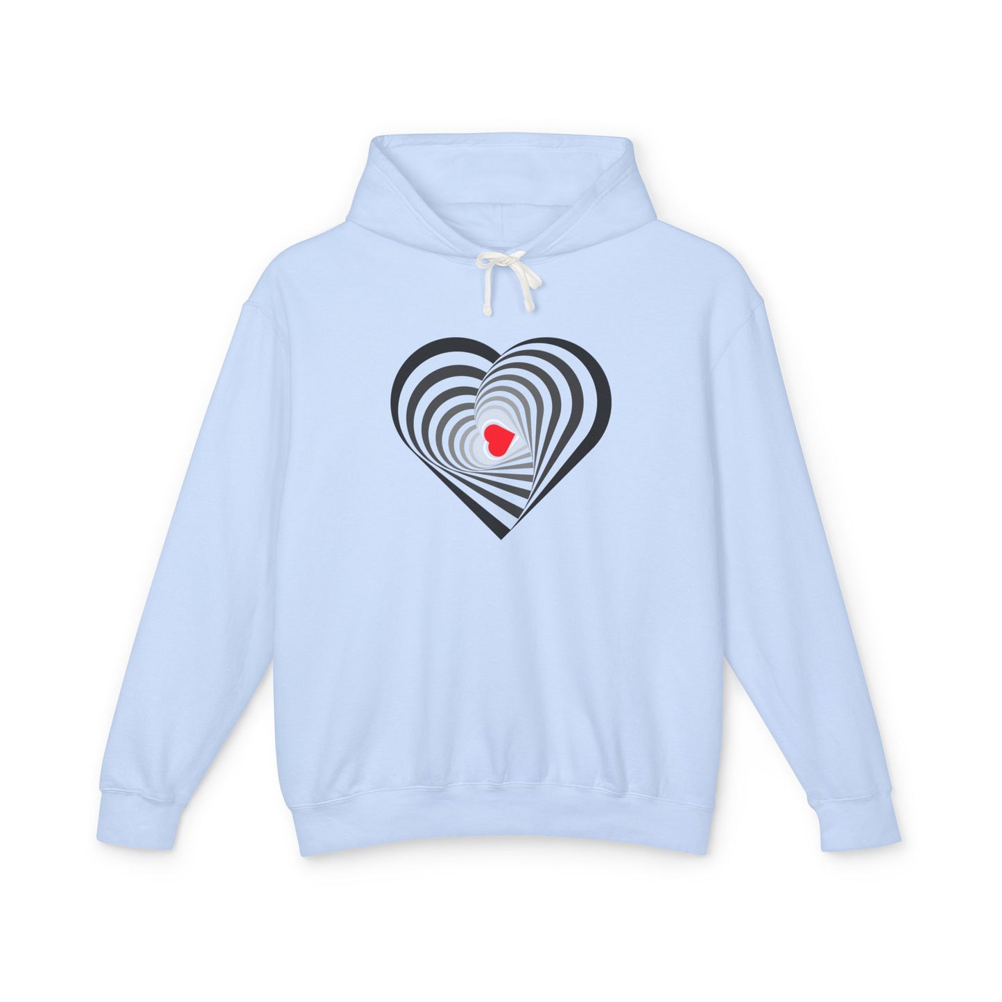 Heart Spiral Unisex Lightweight Hoodie - Valentine's Day Gift