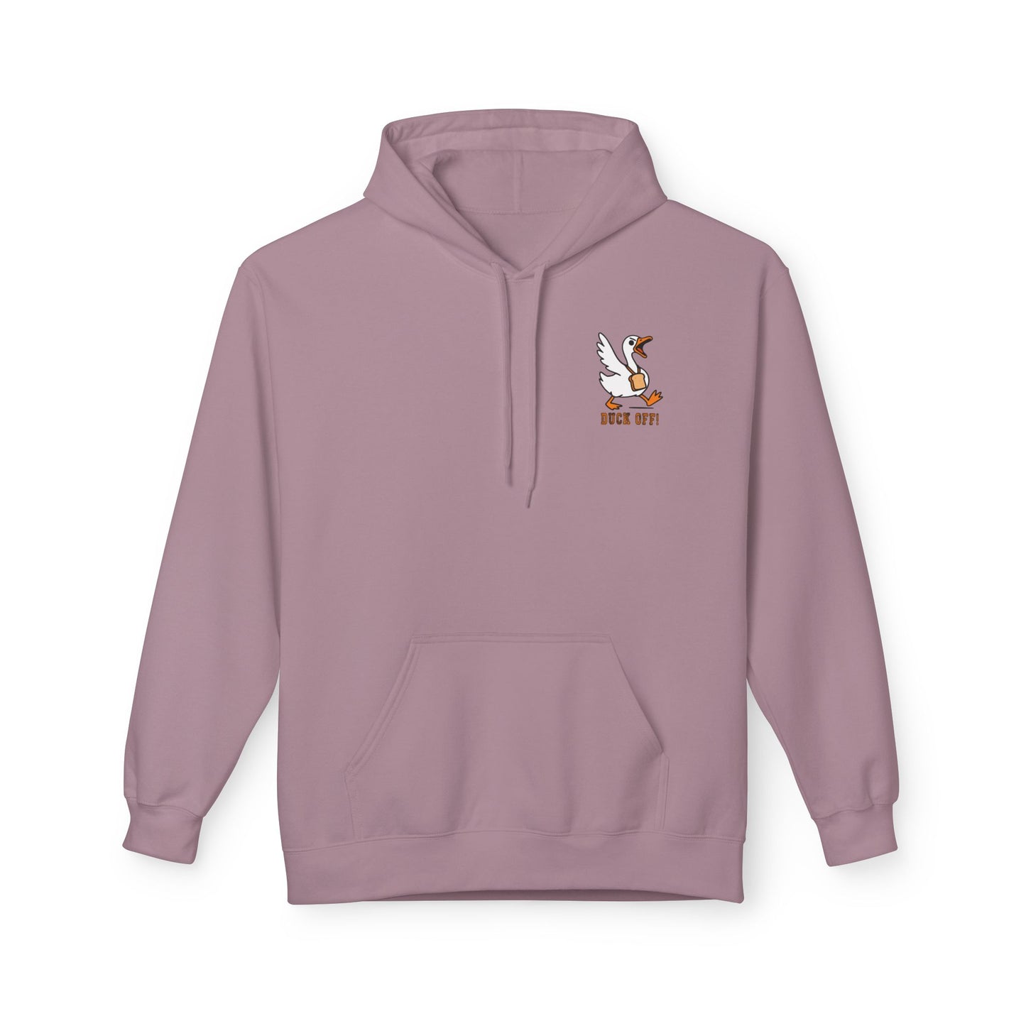 Duck Off Funny Hoodie - Unisex Fleece Pullover for Animal Lovers