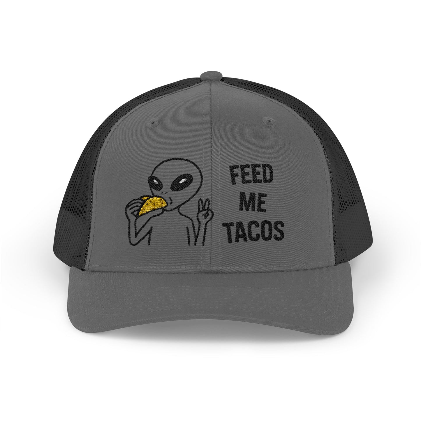 Alien Taco Lover Snapback Hat - Funny Trucker Cap for Foodies & Space Enthusiasts